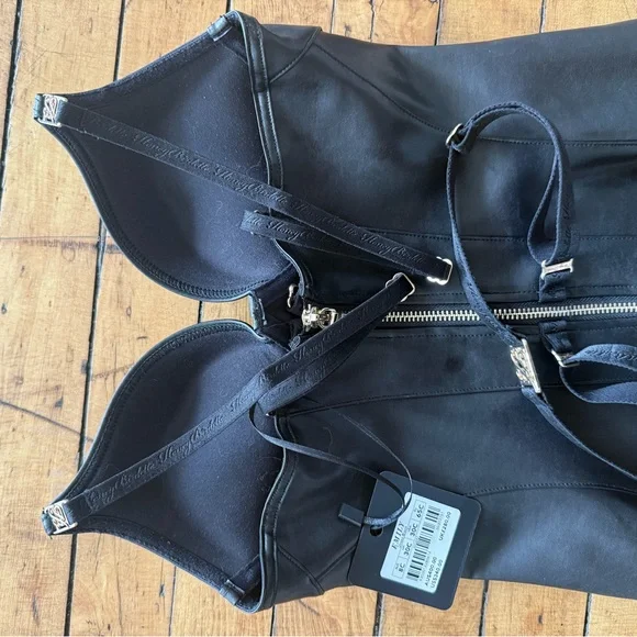 Honey Birdette Bkack Faux Leather Emily Bustier Bodycon Dress - Picture 6 of 13